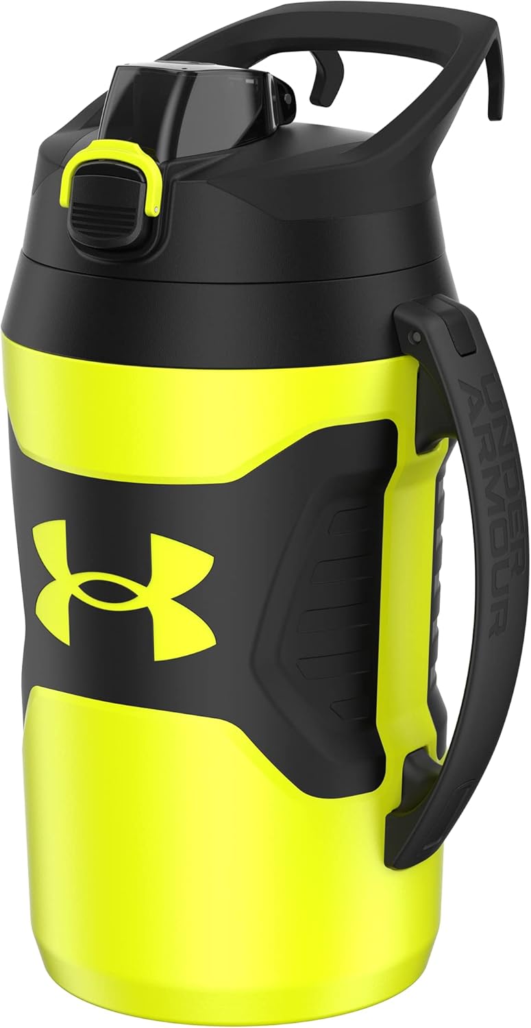 Under Armour, Playmaker Jug - Botella deportiva de agua con asa, aislamiento de espuma y resistente a fugas, 64 onzas y 32 onzas
