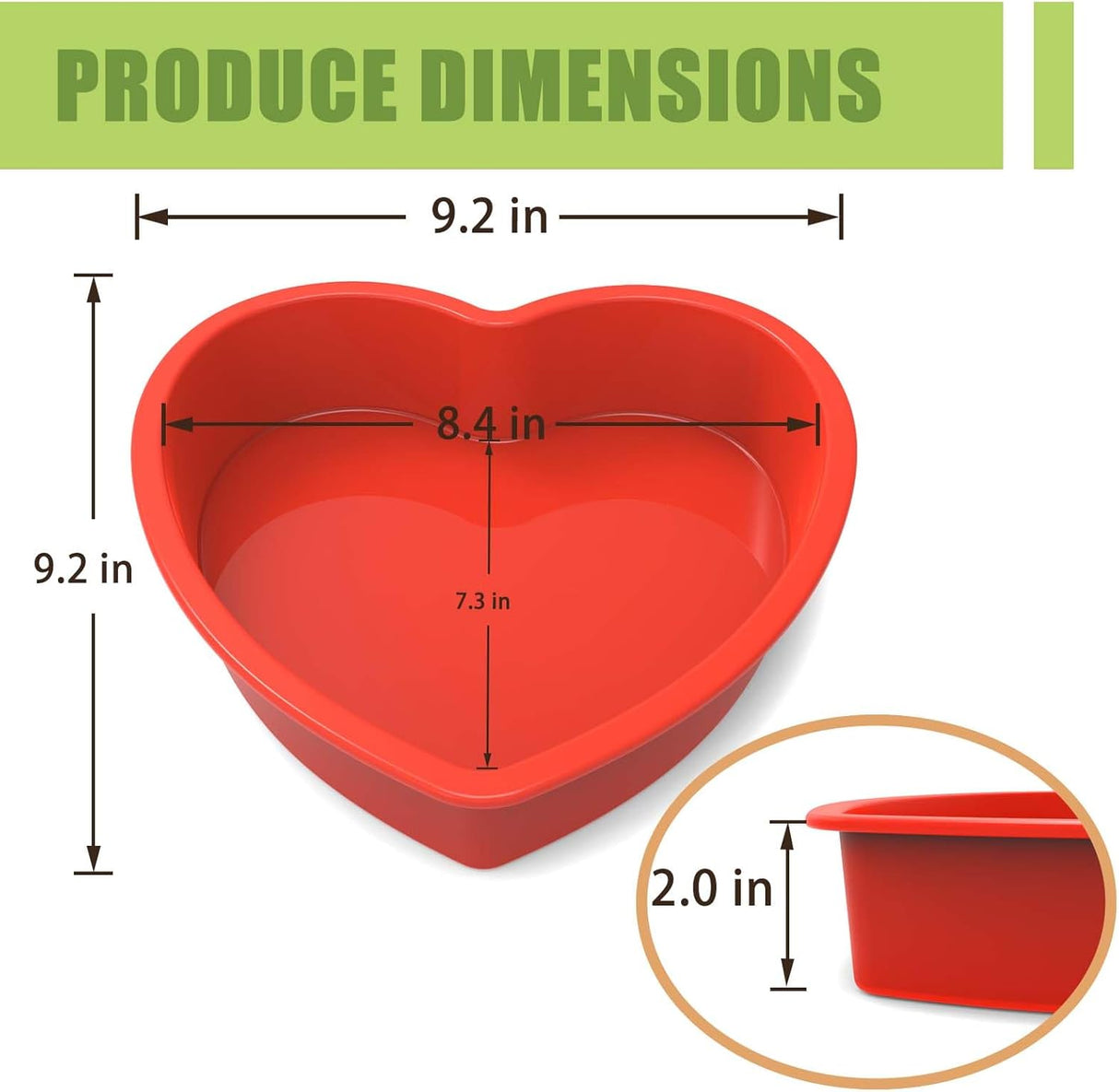 SILIVO Moldes de silicona en forma de corazón paquete de 2