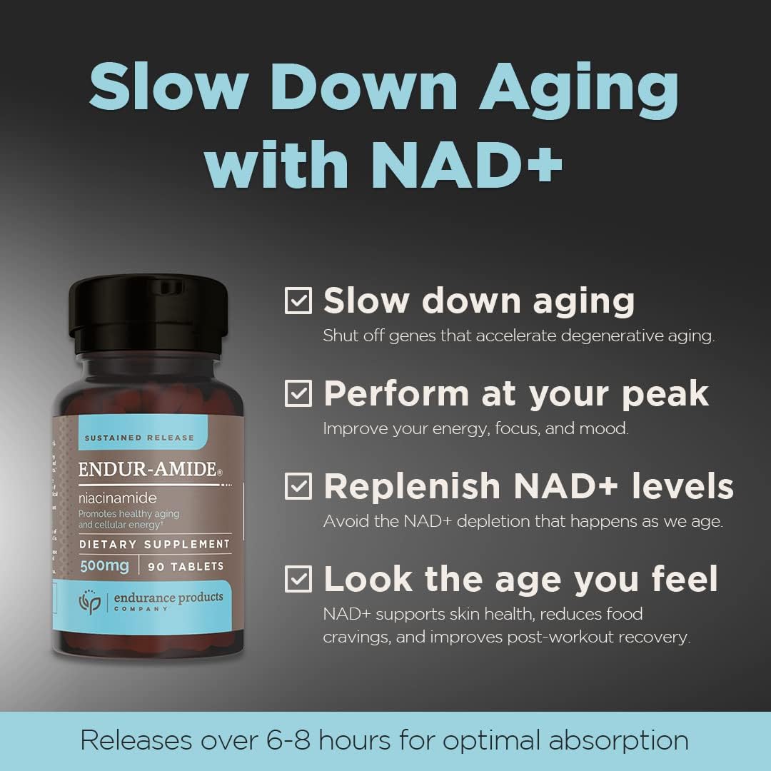 Suplemento NAD+ Niacinamida B3 Endur-Amide 500 mg 90 tablet