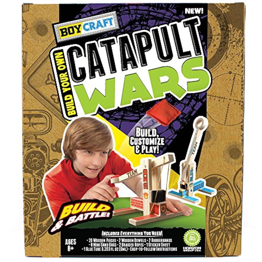 Kit para construir y luchar con 2 catapultas