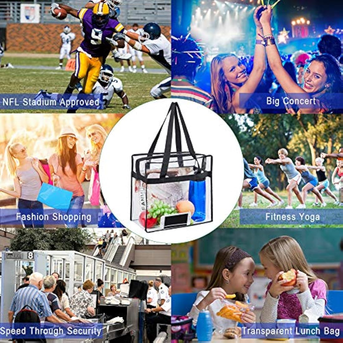 Clearworld Bolsa transparente en PVC con asas