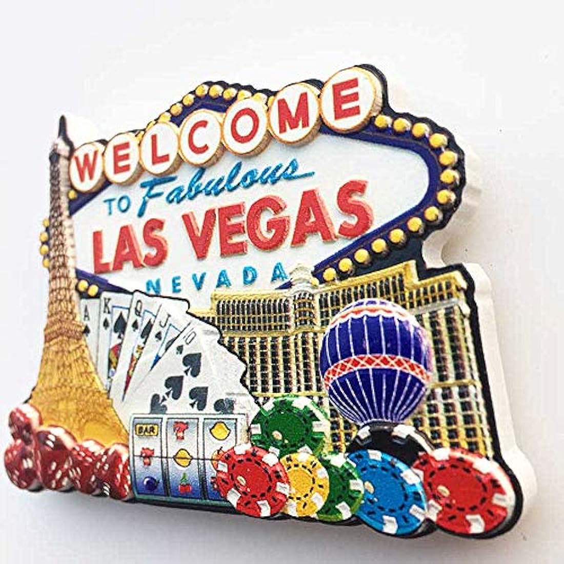 Imán para nevera 3D famoso casino Las Vegas Nevada USA