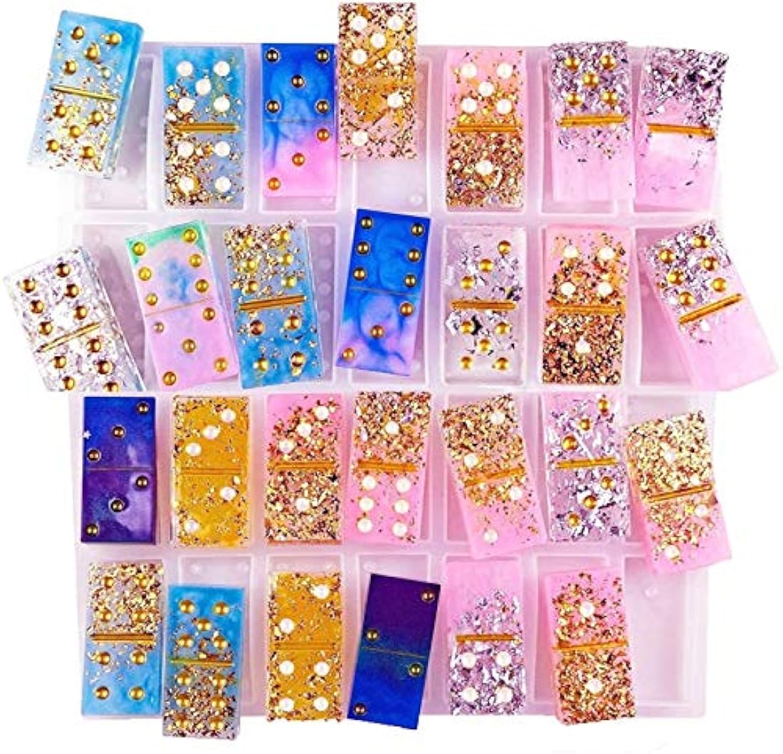Moldes de resina Domino, 20% más gruesos Domino doble seis