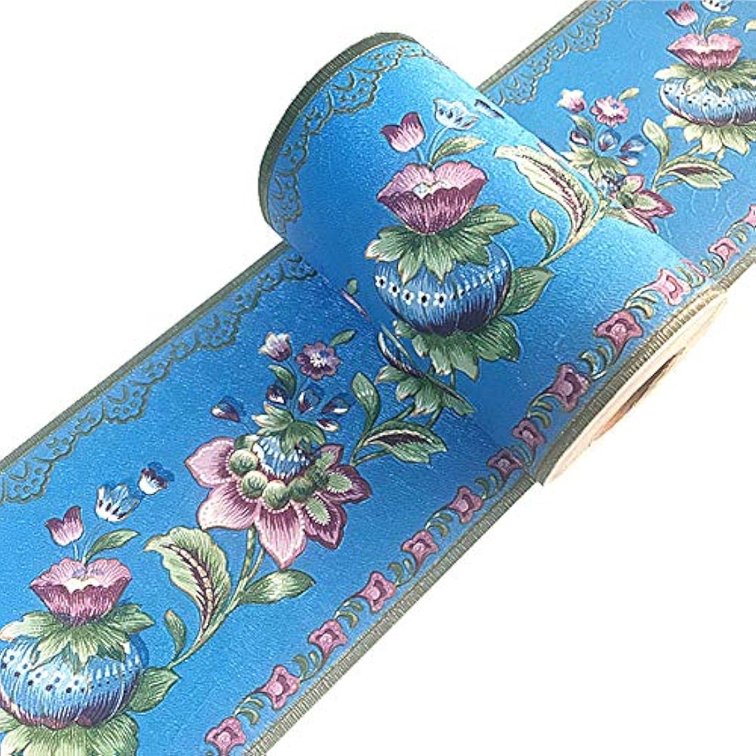 cenefa de papel pintado autoadhesivo diseño de farol azul