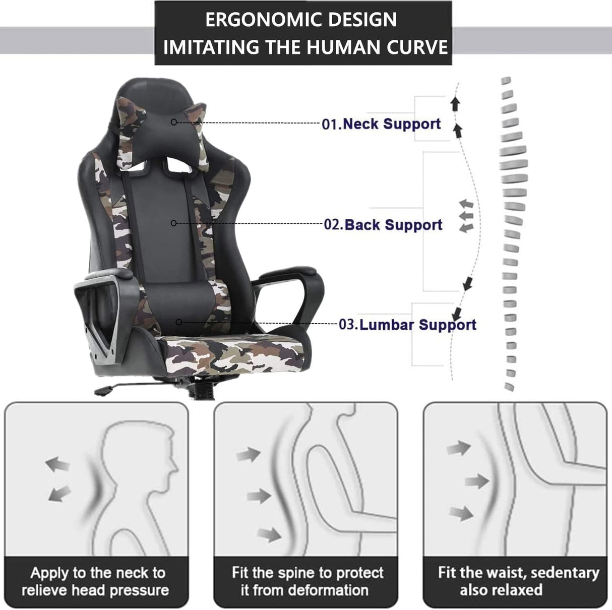 Silla Gamer ergonómicas de altura ajustable BSTOPHKL