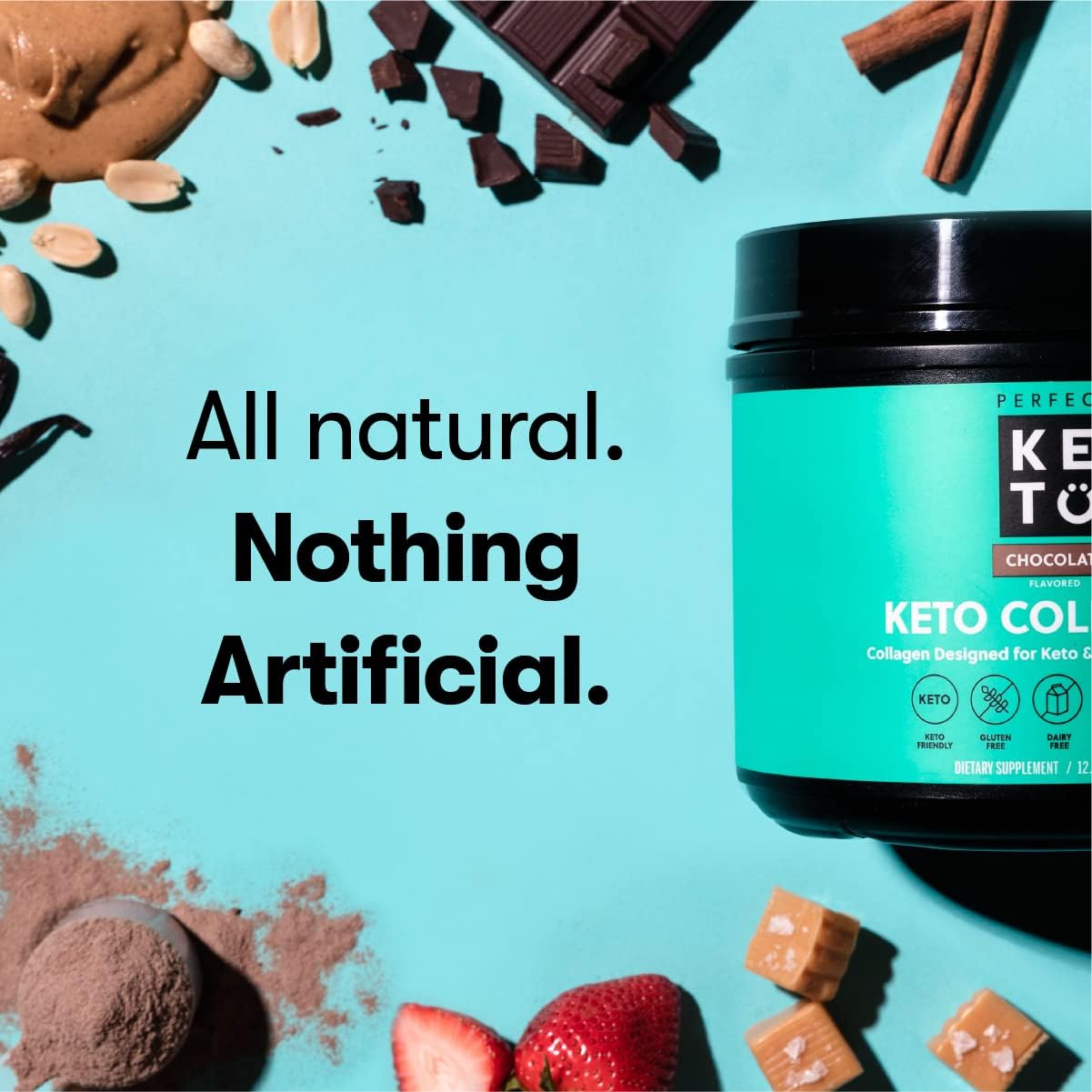 Suplemento Keto Proteína de colágeno en polvo con aceite MCT