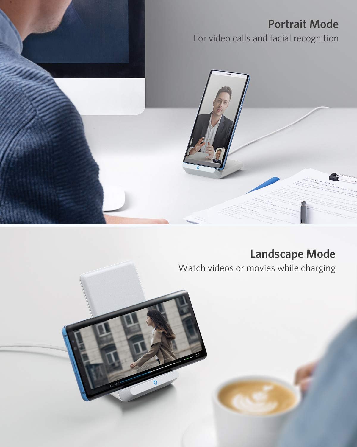 Cargador inalámbrico 313 soporte color blanco