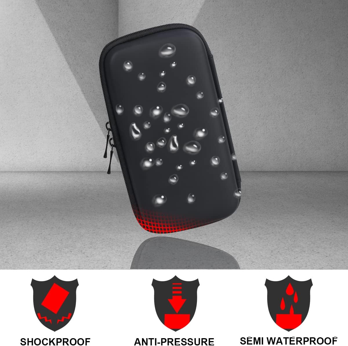 Elonbo Estuche rígido de viaje para Anker 622/633 / 521 batería magnética (MagGo), cargador portátil inalámbrico plegable magnético de almacenamiento de banco de energía, bolsillo de malla adicional para cable de carga, color negro