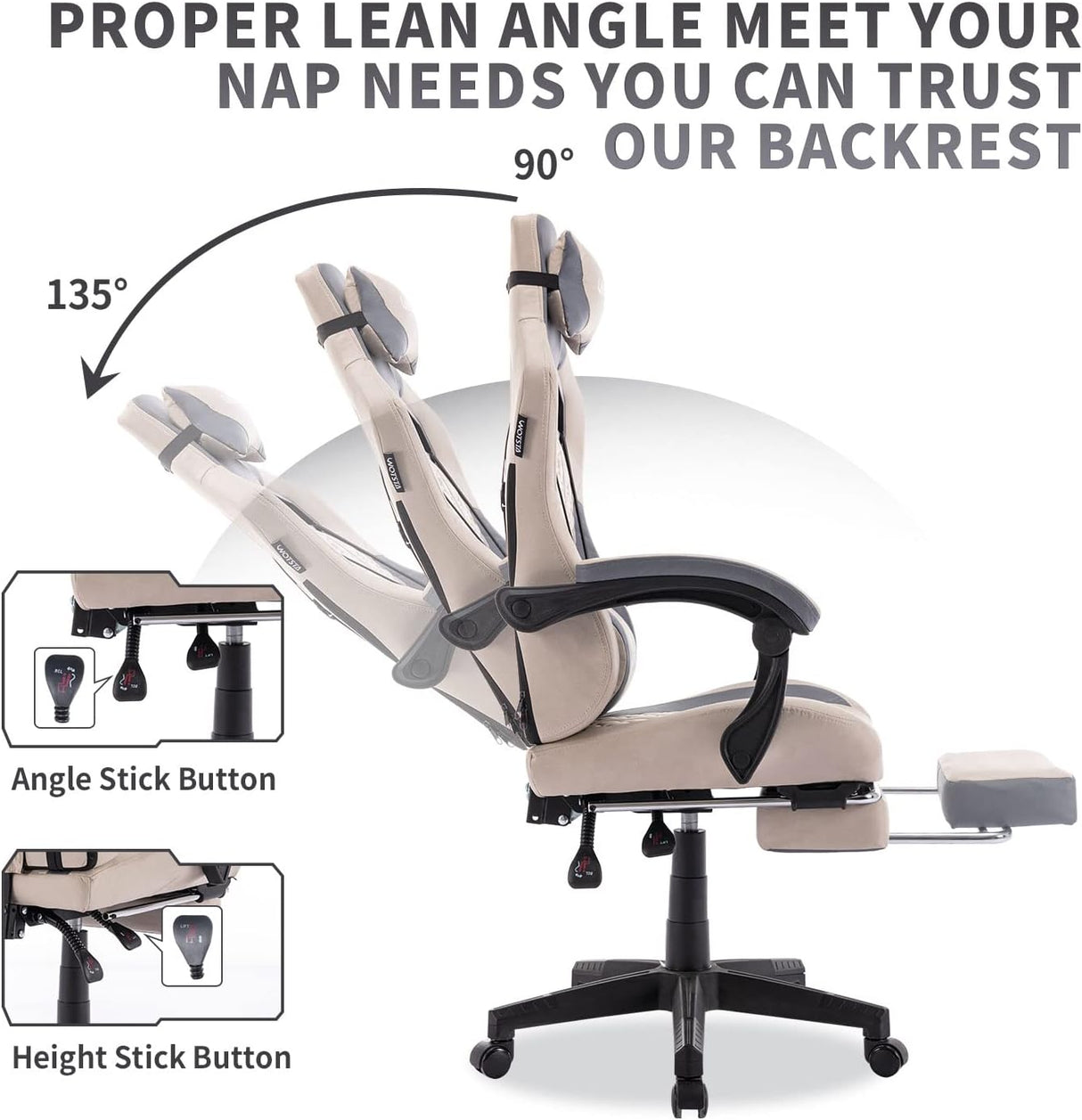 Silla Gaming hecho de cuero de PVC 38 ES WOTSTA