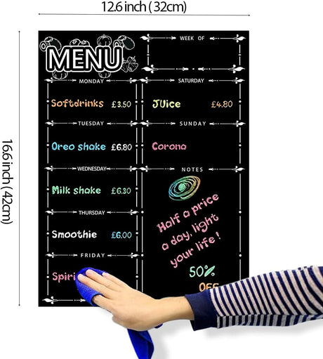 Pizarra de menú magnética para nevera planificador semanal