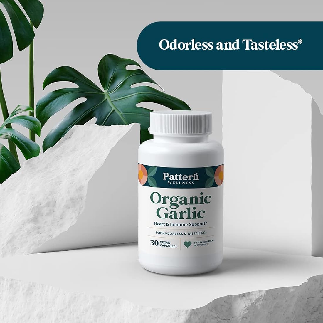 Suplemento Wholesome Organics Ajo orgánico sin olor 30 tab