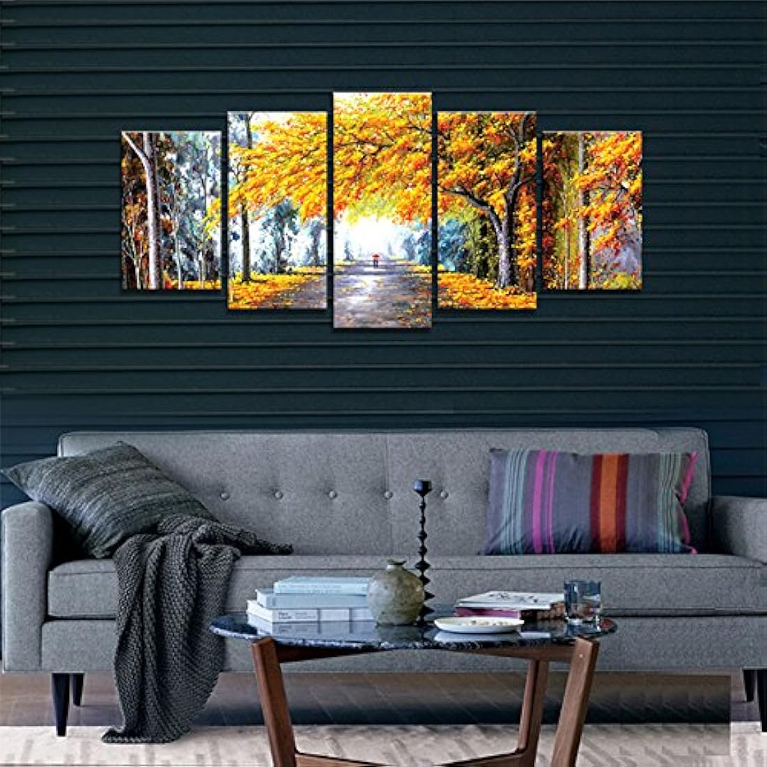 Wieco Art impresiones en lona Arte Giclée 5 paneles