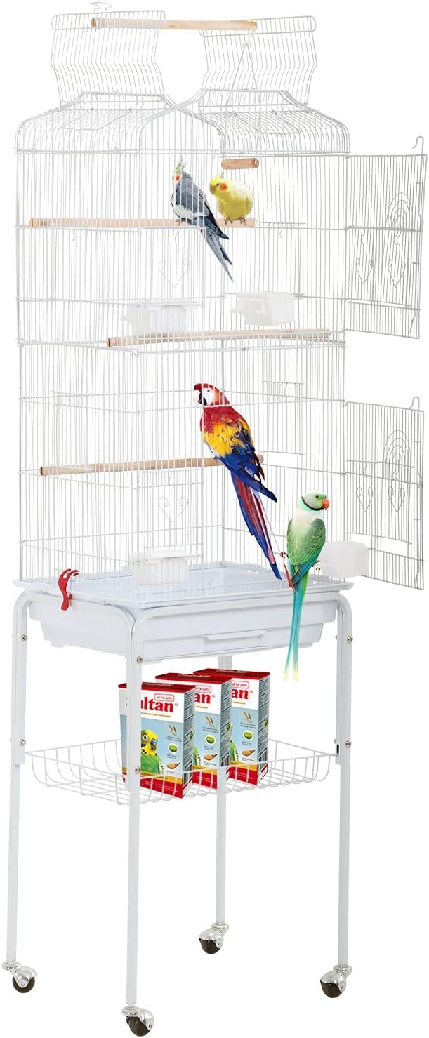 Jaula para periquitos de 64 pulgadas conn soporte rodante