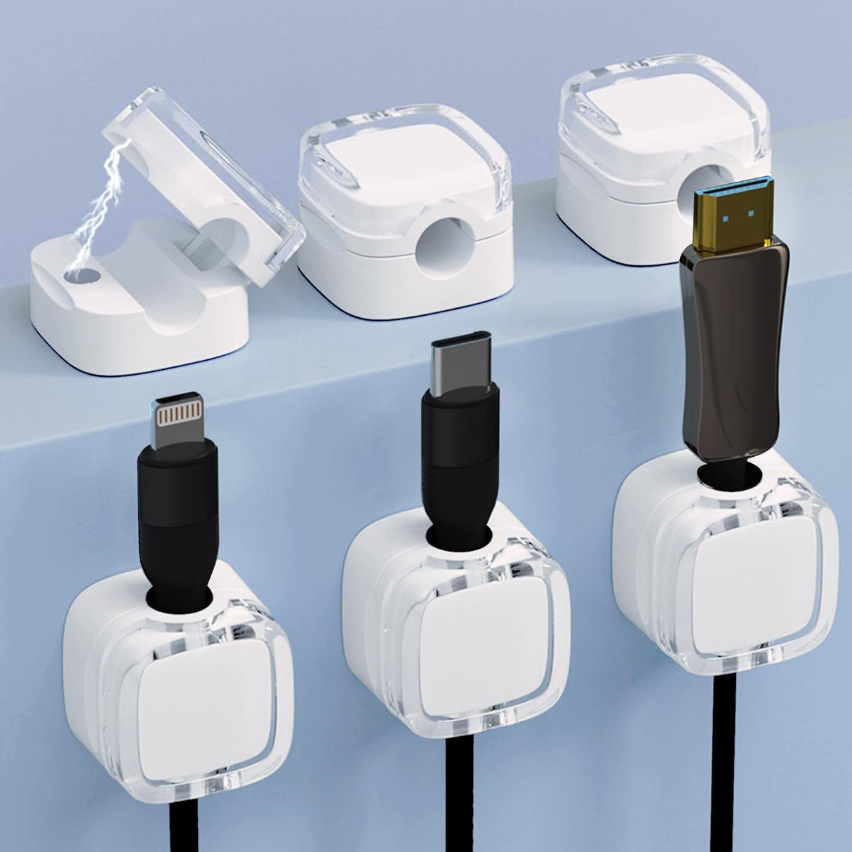 Organizador de Cables Magnético, Marca Desconocida, 6 Pack
