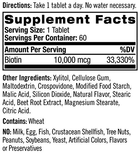 Tabletas de Natrol Biotin Fast Dissolve, sabor a fresa