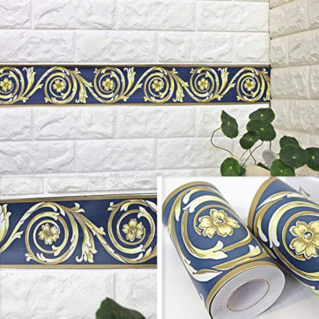 Borde de pared para decoración autoadhesivo del hogar, baño,