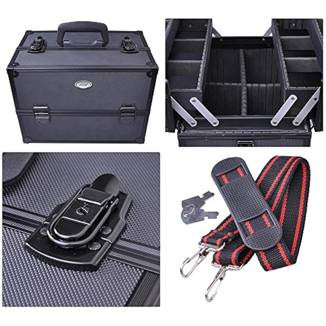 Caja organizada de aluminio AW para maquillador