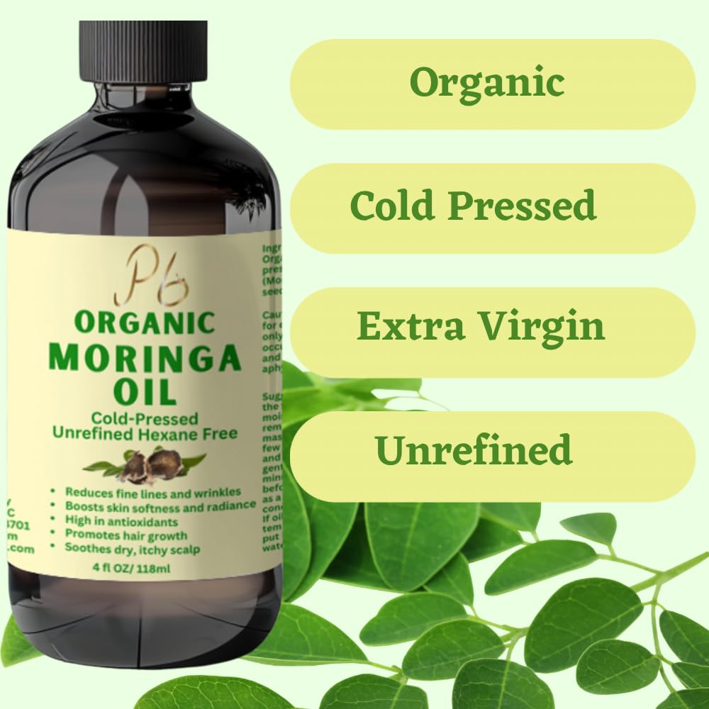 Aceite de Moringa Orgánico Prensado en Frío, Nutritivo y Antiedad