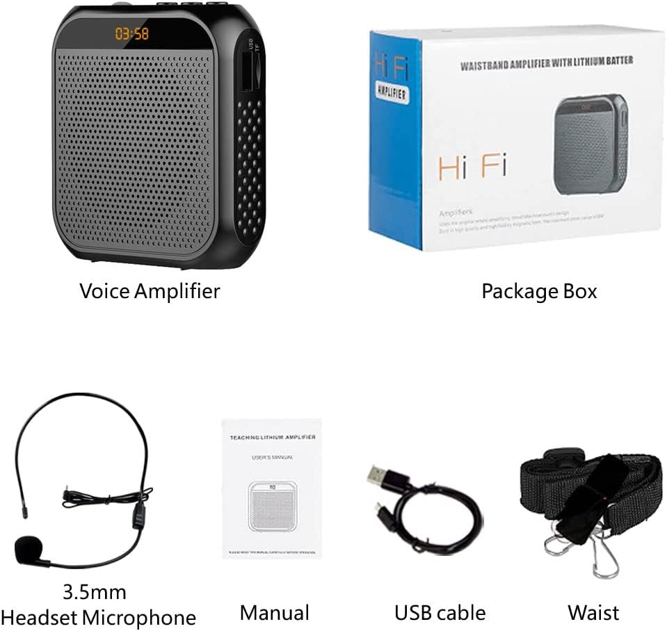 Amplificador de Voz Portátil, Micrófono Inalámbrico PA