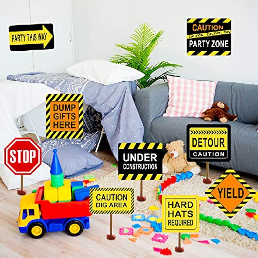 Decoraciones temáticas para fiestas de construcción