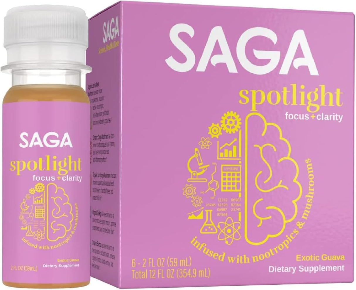 SAGA Focus Shots: Nootrópicos y Adaptógenos - 6 Paquetes