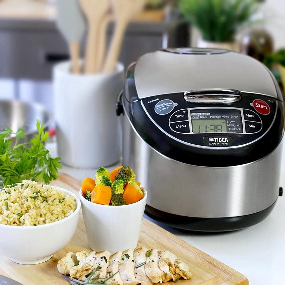 Arrocera Tiger 5.5 Tazas, Cocinera a Vapor y Lenta, JAX-T10U-K