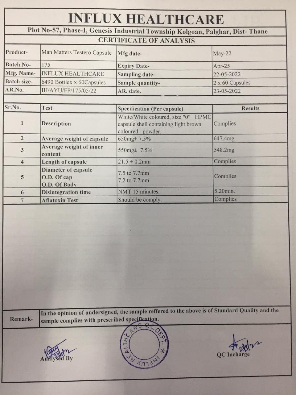Suplemento BHAGAT Man Matters Pure Himalayan Shilajit 60 un