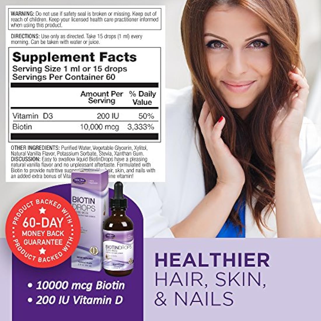 Biotina gotas 10,000 mcg 2 oz