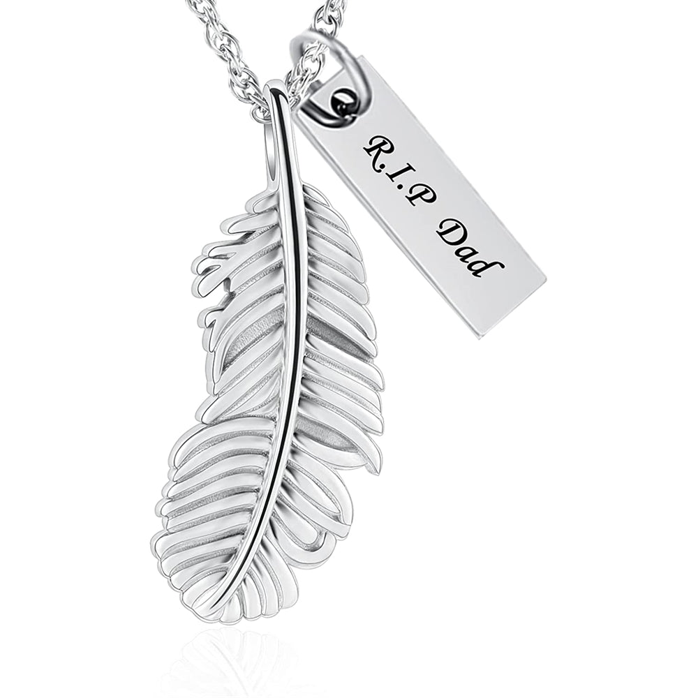 Collar de urna de ala de plumas para cenizas de recuerdo