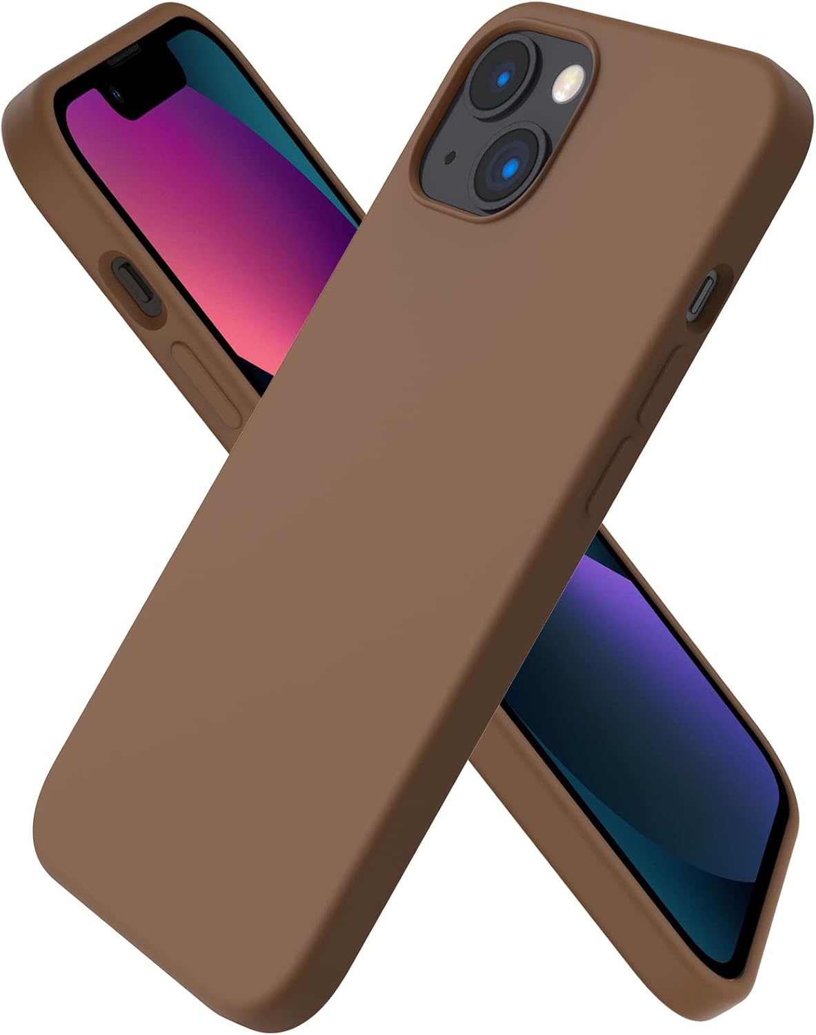 ORNARTO - Funda compatible con iPhone 3 y iPhone 13 Pro, goma de gel suave de 3 capas de silicona líquida delgada, 15,5 cm, marrón