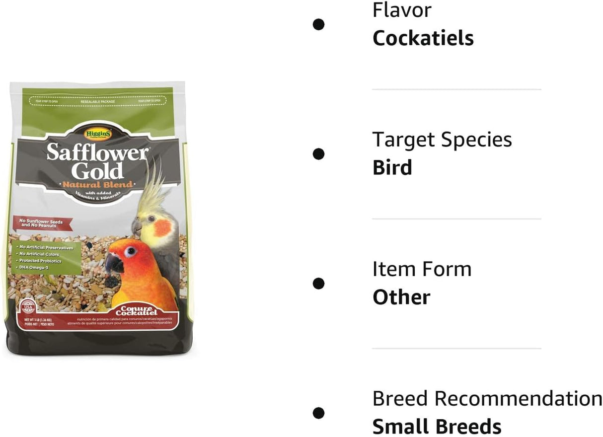 Higgins Mezcla de alimentos naturales Safflower, 3 libras