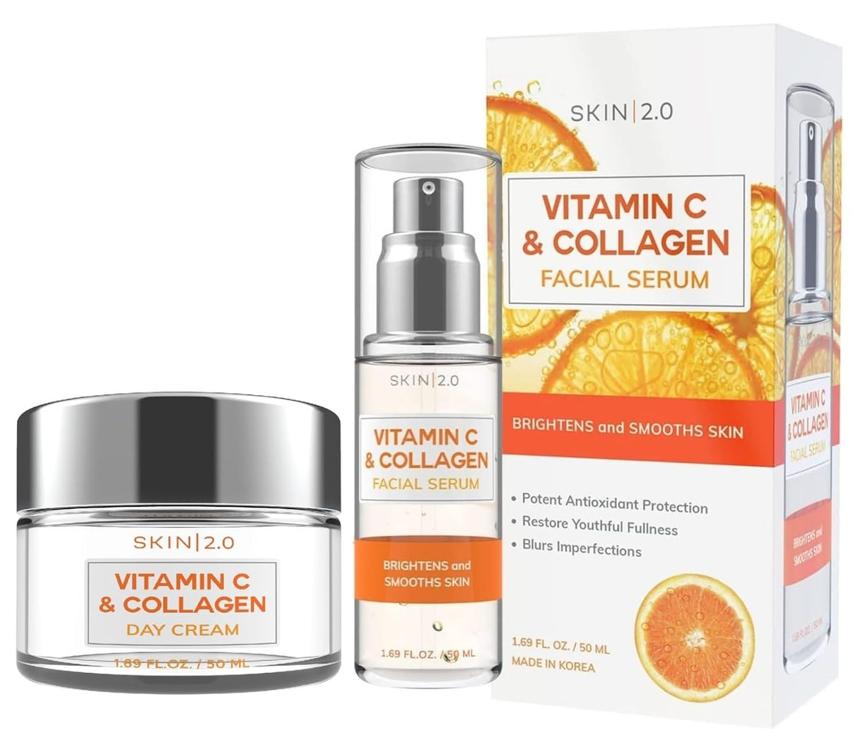 Set de Sérum y Crema Día con Vitamina C y Colágeno - Anti Edad