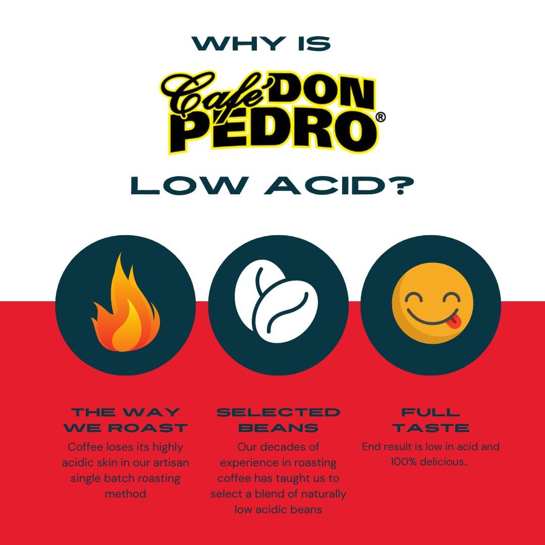 Café Don Pedro Café Decaf Americano 11.5 oz, Bajo en Ácido
