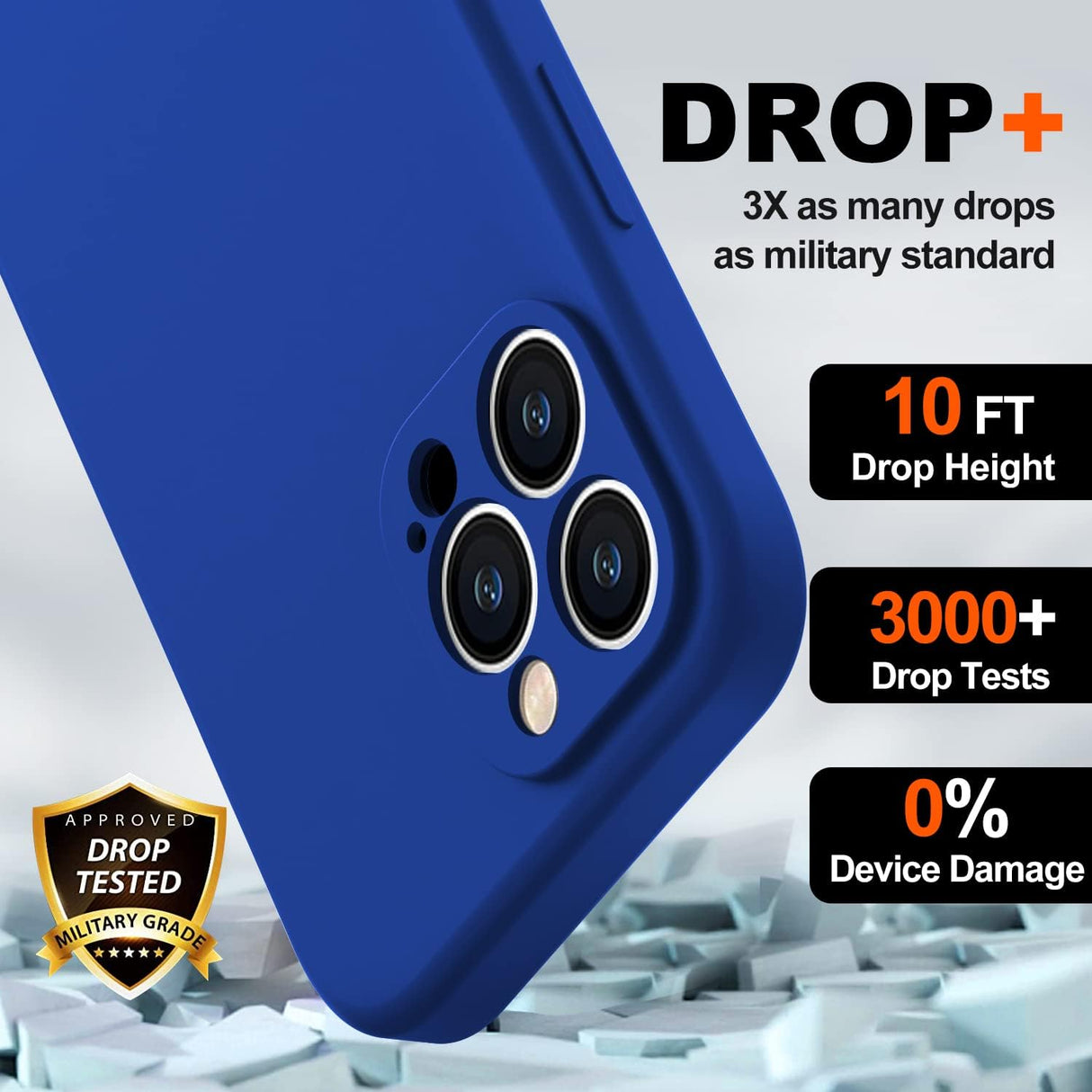 BossKiss Funda líquida de silicona para i13 Pro Max (azul Klein)