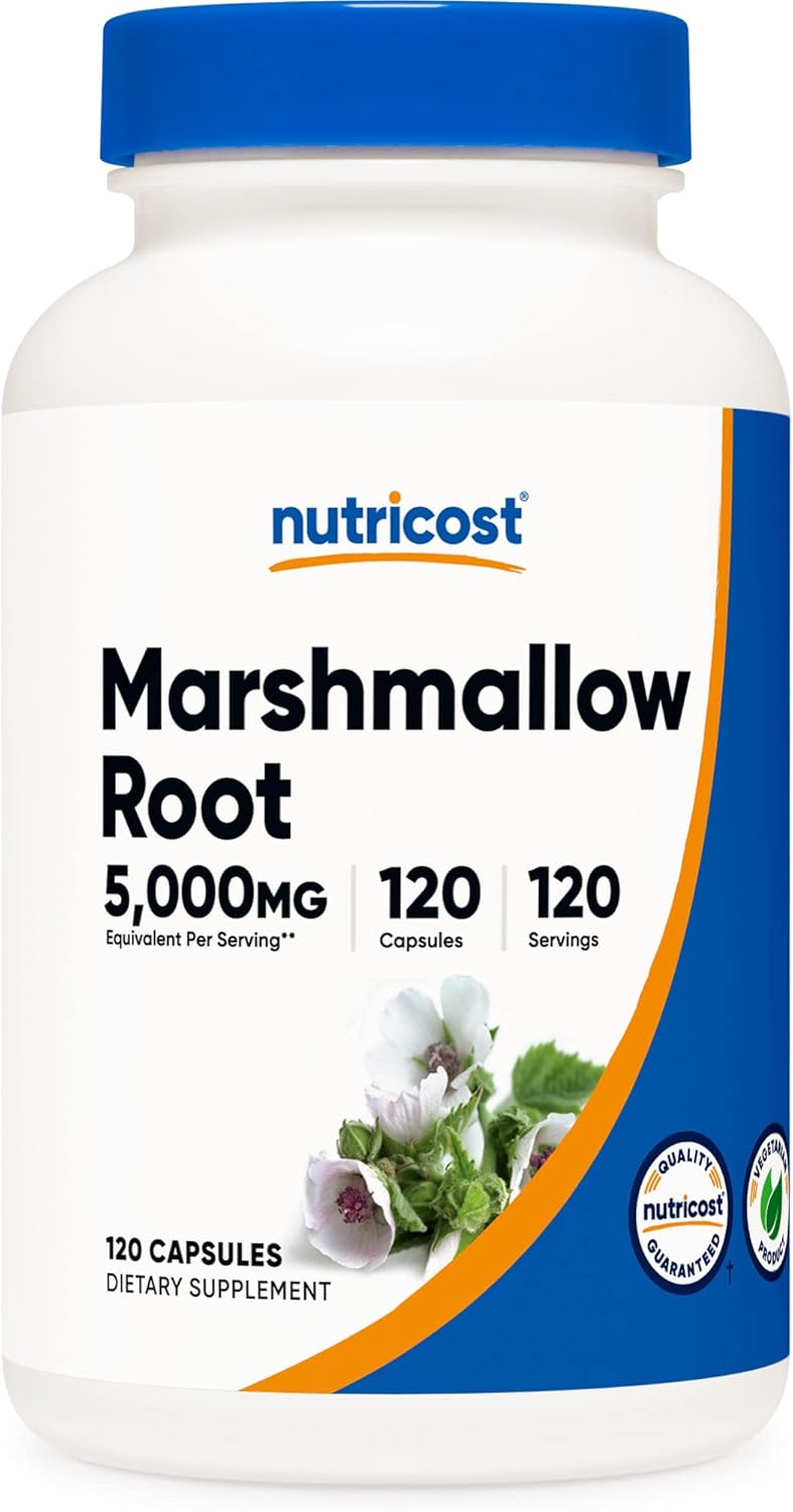 Suplemento Nutricost Raíz de malvavisco de 500 mg, 120 cáp