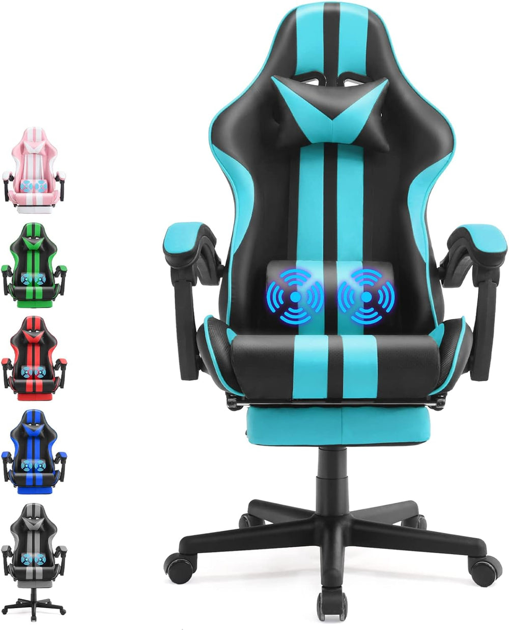 Silla Gamer ergonómica con ajuste de altura y reposacabezas