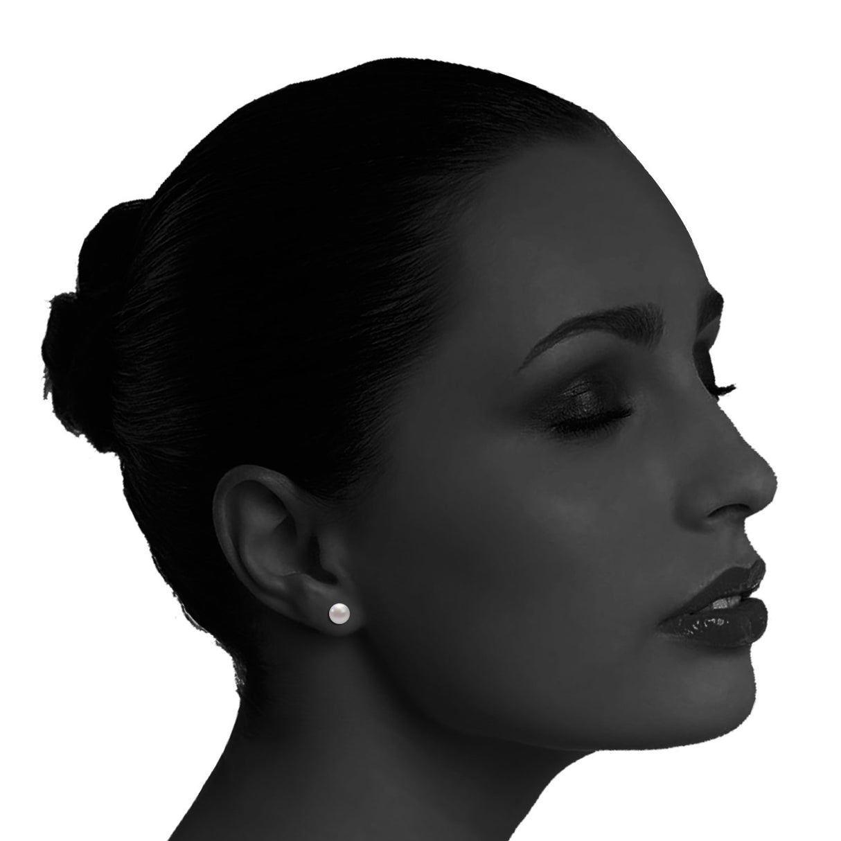 Aretes de perlas cultivadas de agua dulce de oro de 14K