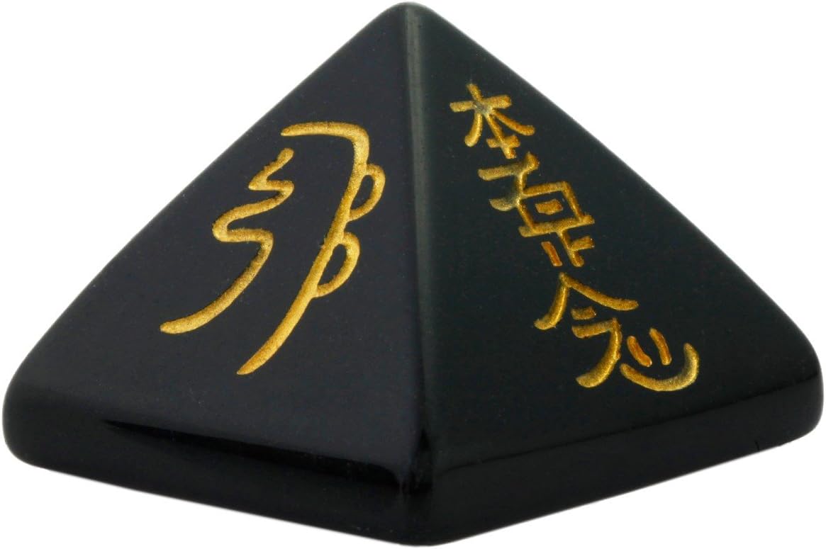 rockcloud Figura de pirámide de piedra negro