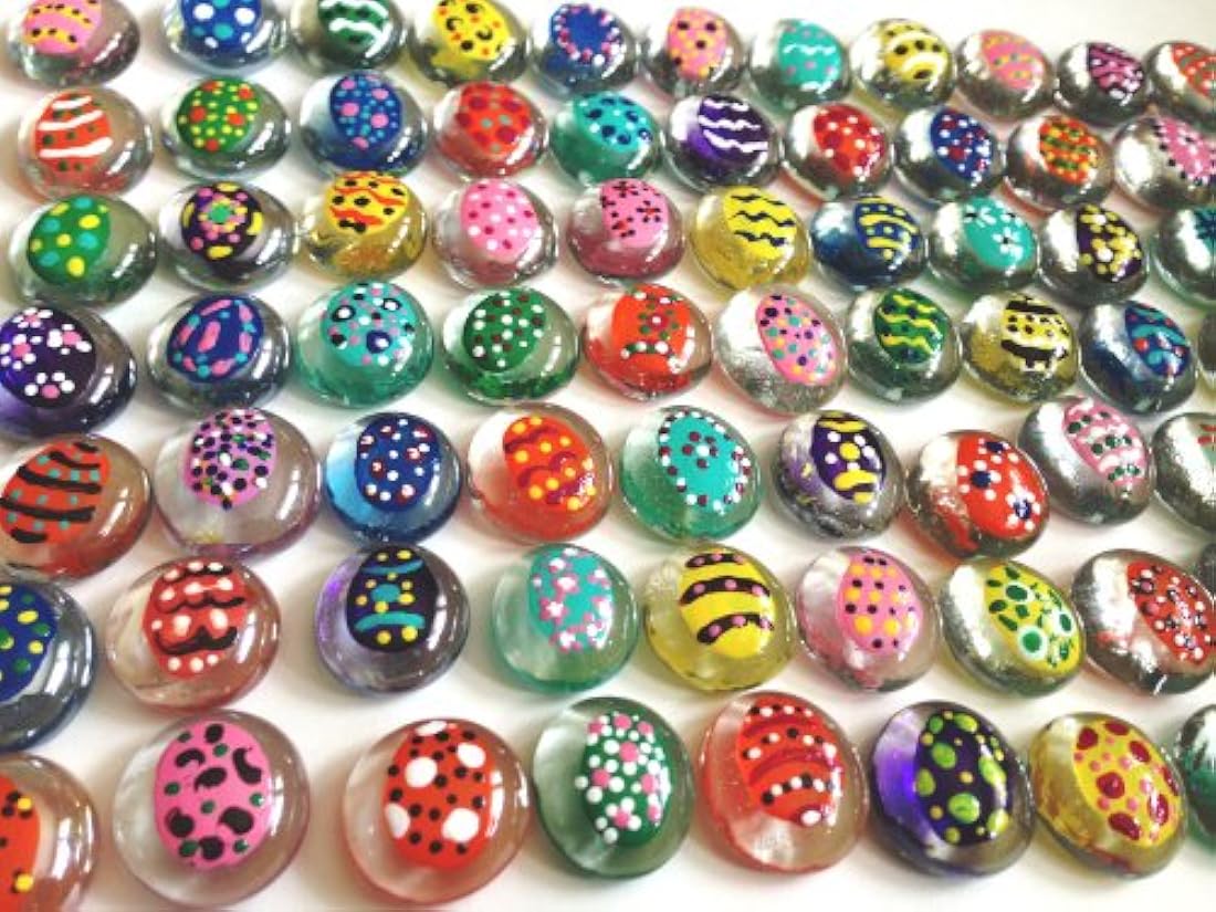 Piedras de cristal pintadas a mano, recuerdo de fiesta