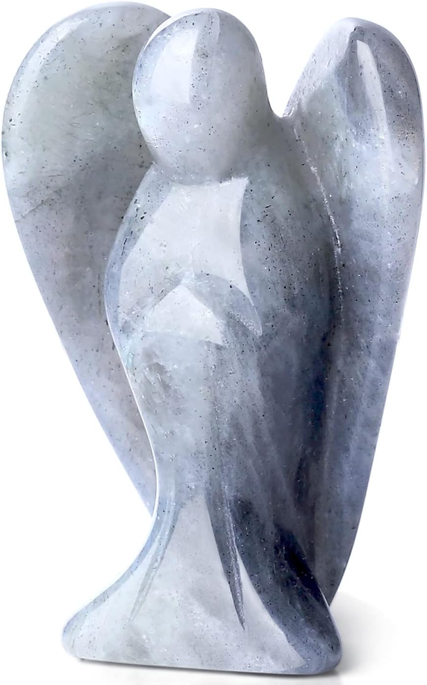 QINJIEJIE Cristales de ángel de labradorita blanca tallada