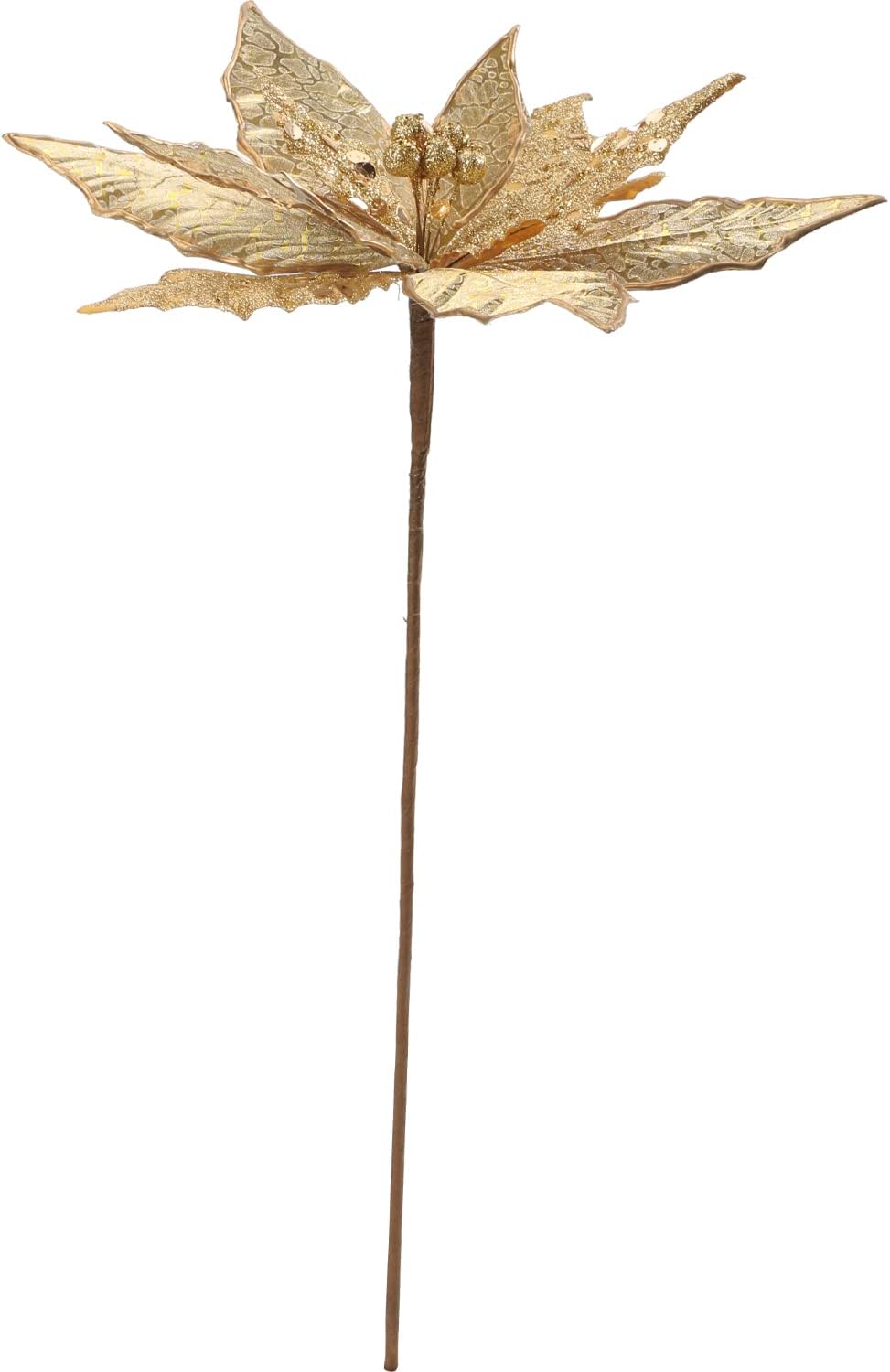 Flores Poinsettia Artificial Briful, Set de 4, 12'' Grandes