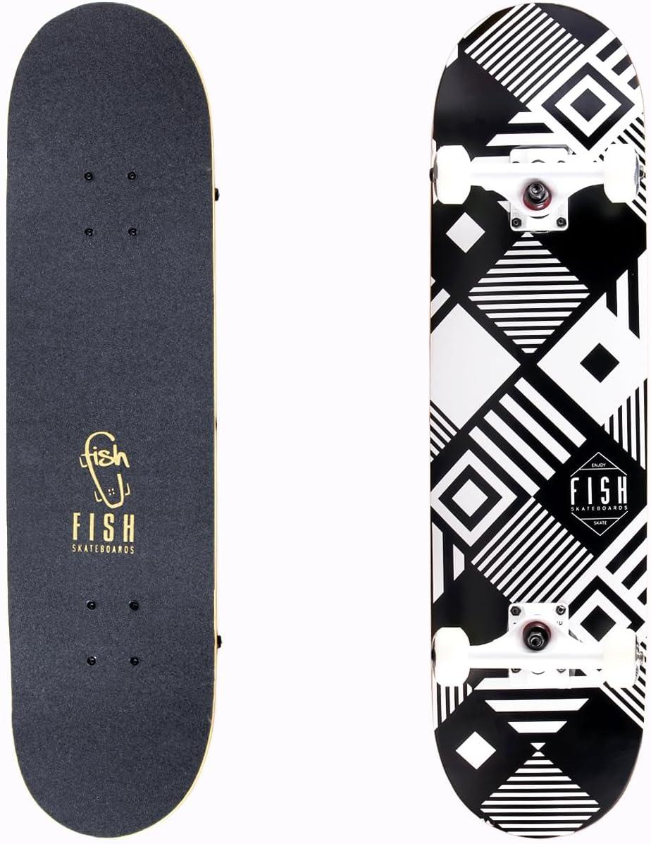 Skateboard Completo 31"x8", 7 Capas, Doble Kick, Cruiser