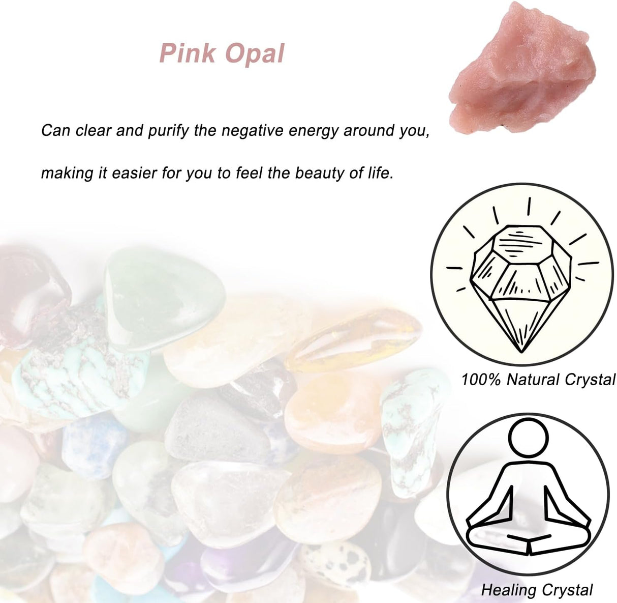 Cristales de Ópalo Rosa Crudos para Curación y Decoración