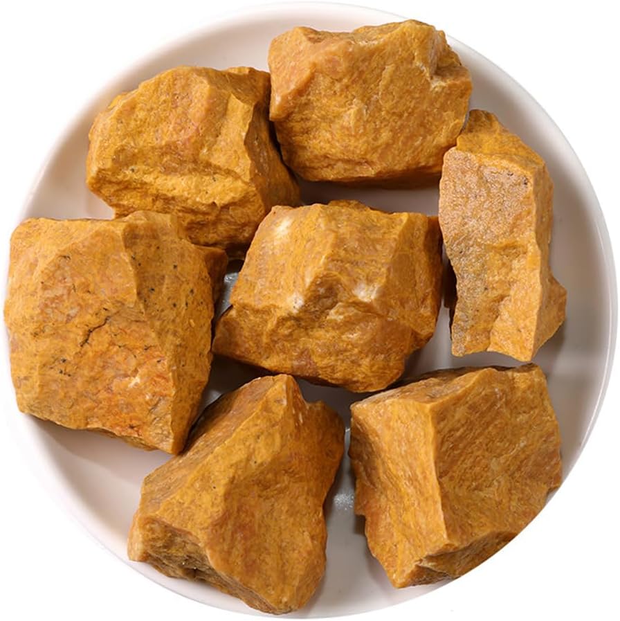 Cristales de Aventurina Amarilla, Roca Natural para Pulido