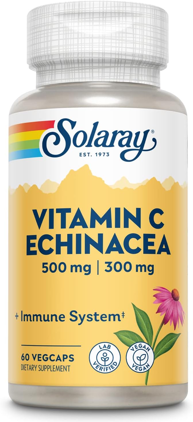 SOLARAY Vitamina C y raíz de equinácea Apoyo inmunológico