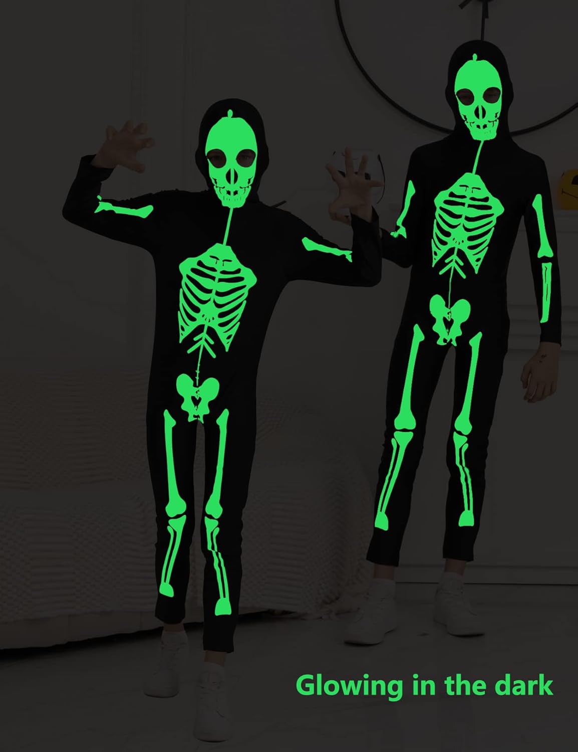 Disfraz esqueleto para niños brilla en la oscuridad 6-7T