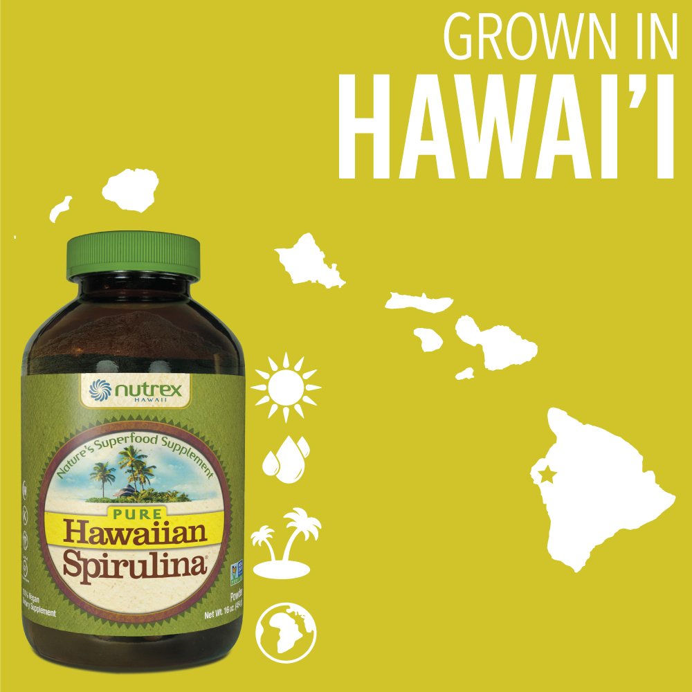 Espirulina natural premium de Hawai Vegano no transgénico
