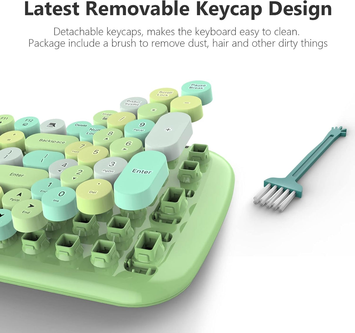 Combo Teclado y Ratón MOFII, Retro, Inalámbrico, 2.4GHz