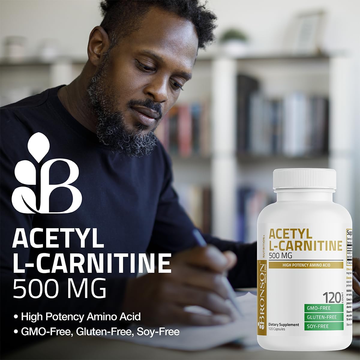 Bronson Acetil L-Carnitina 500 MG, 120 Cápsulas