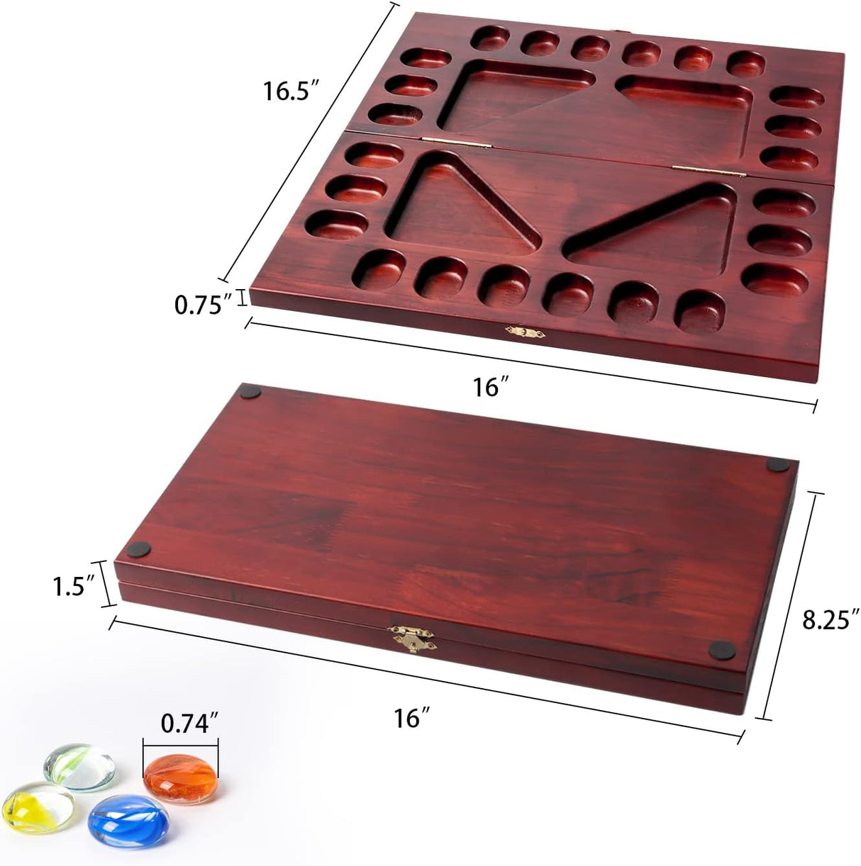 Juego de Mancala GSE con Piedras de Vidrio, 4 Jugadores, Plegable